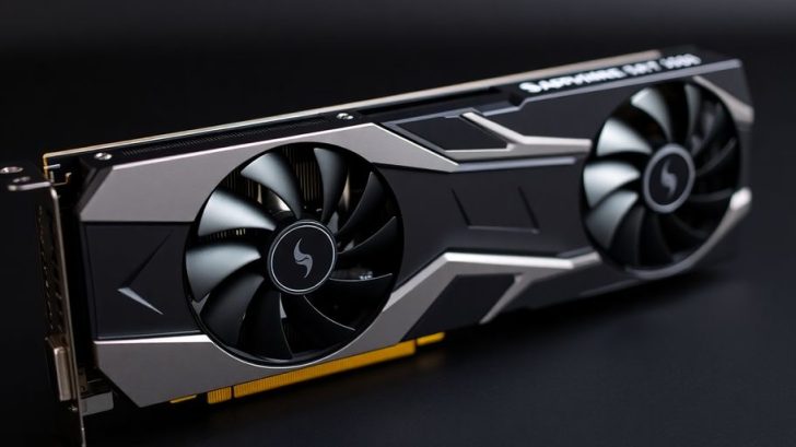 Sapphire RX 580 4GB graphics card on a dark background.